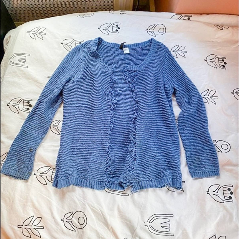 H&M Blue Knit Cardigan Sweater